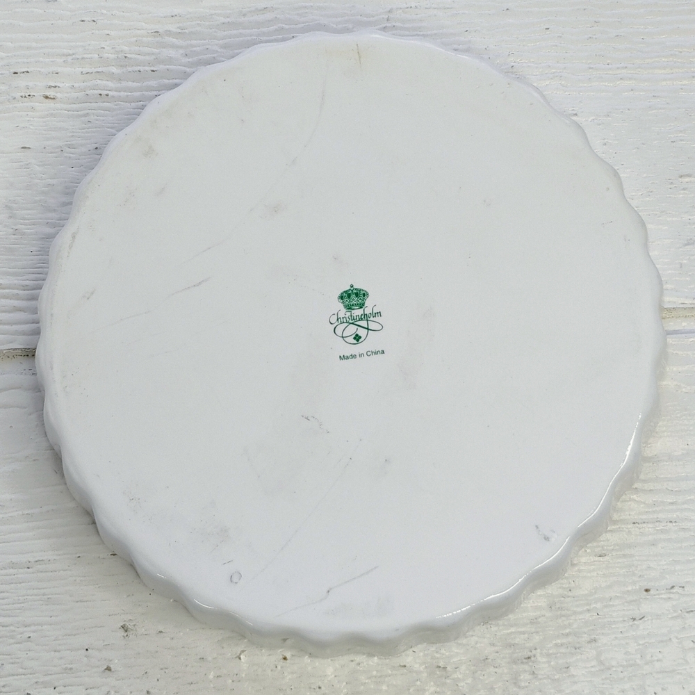 Vintage Christineholm Ceramic Quiche Dish Roses Fluted G-4 - Picture 11 of 15